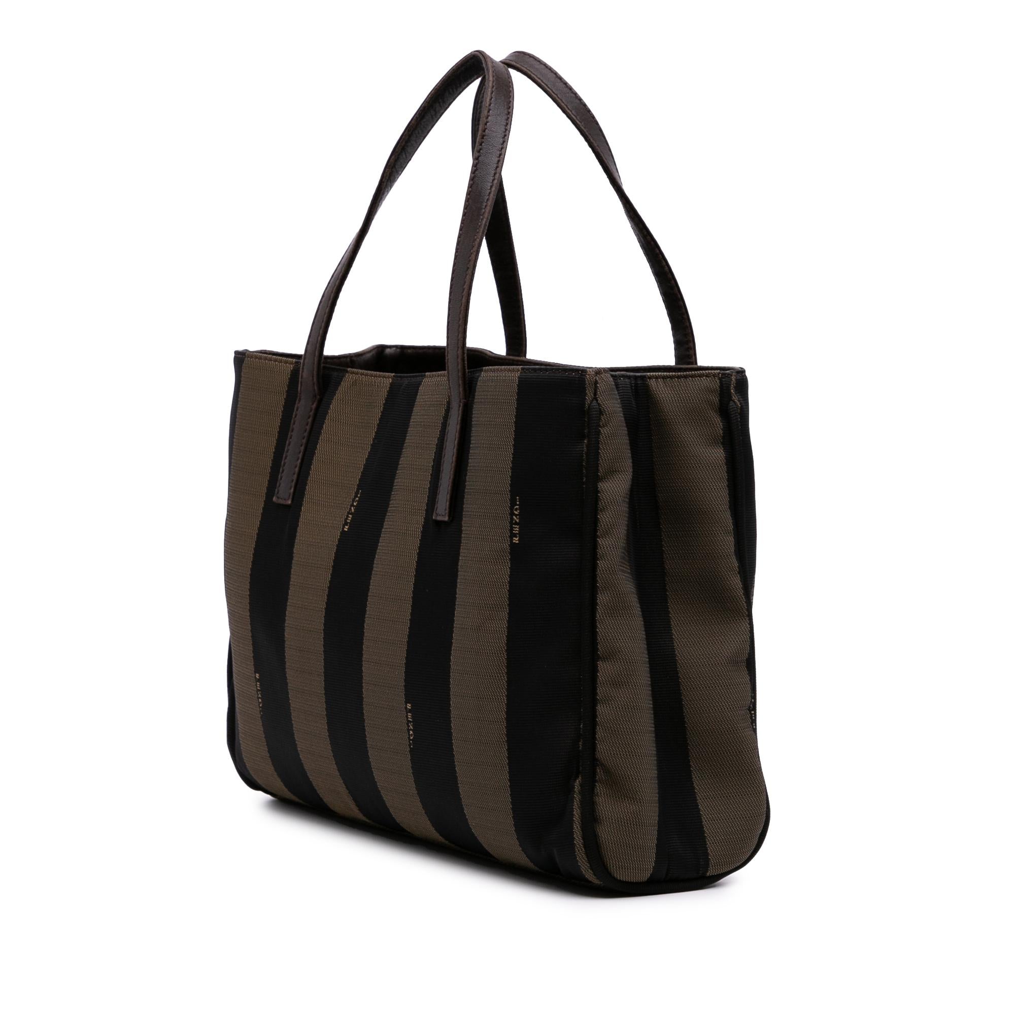 Fendi Pequin Coated Canvas Tote