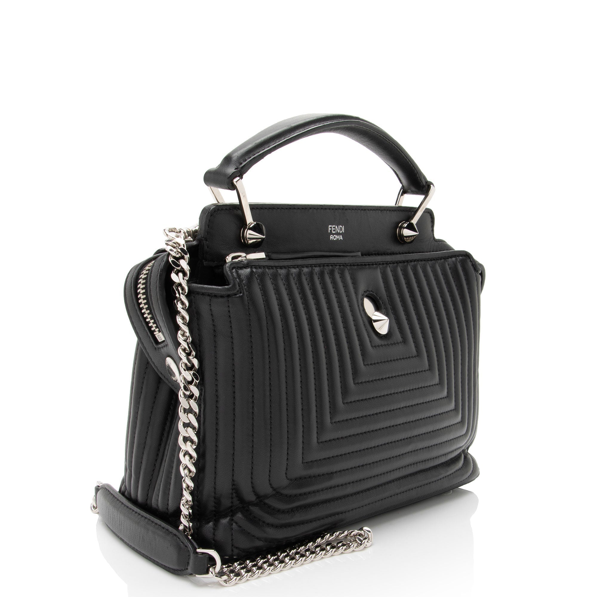 Fendi Quilted Leather Dotcom Small Shoulder Bag