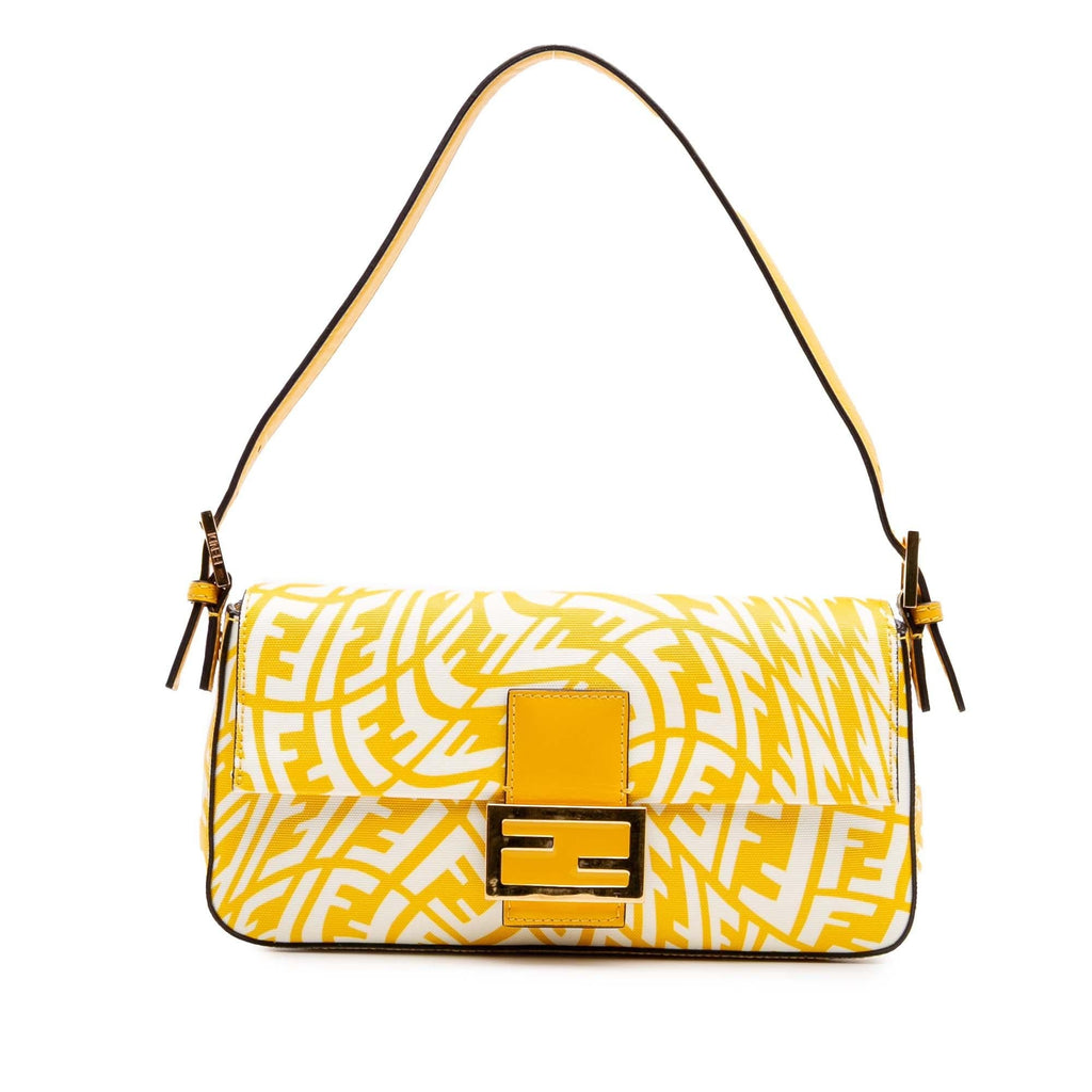 Fendi Sarah Coleman Zucca Coated Canvas 1997 Vertigo Baguette