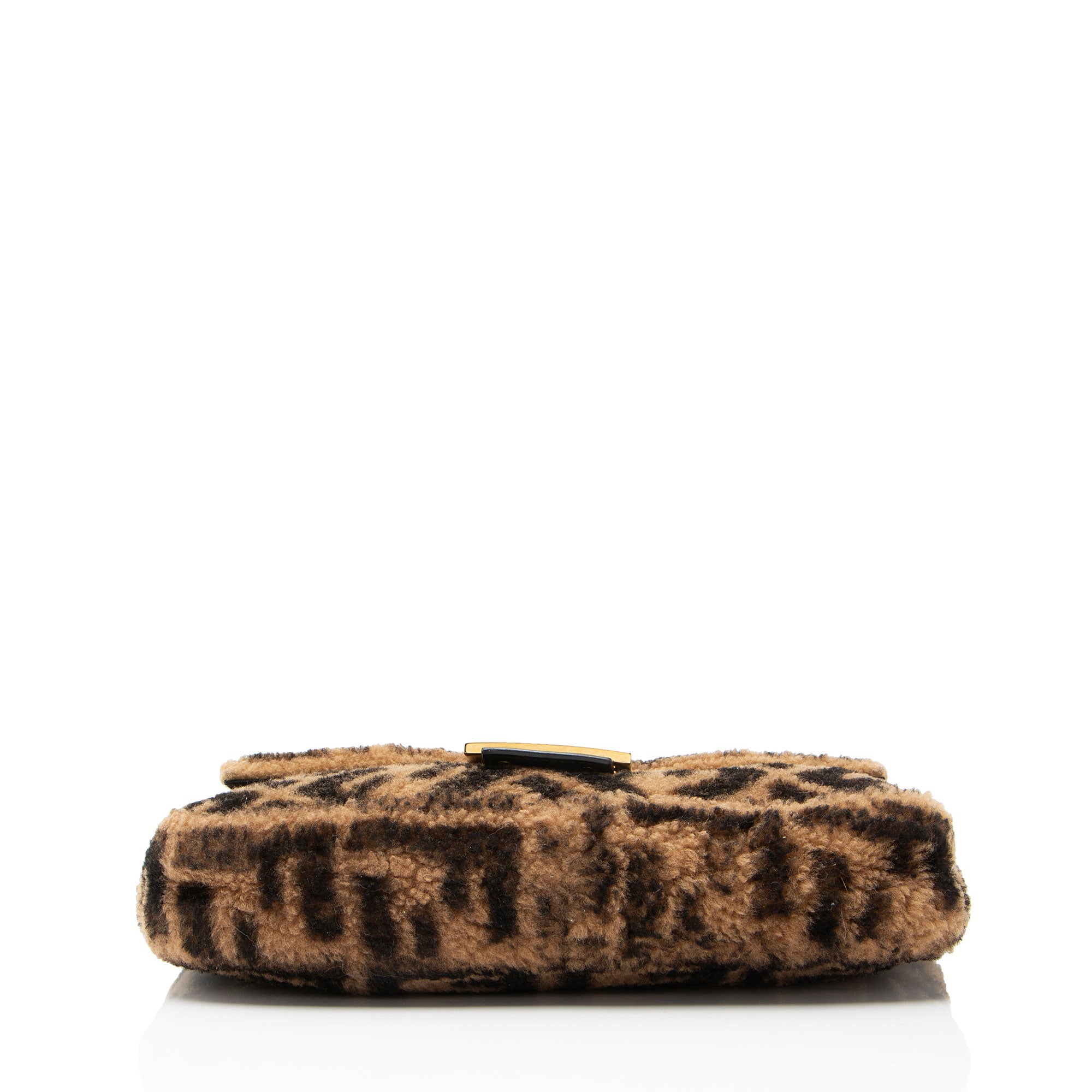 Fendi Shearling FF Baguette Shoulder Bag
