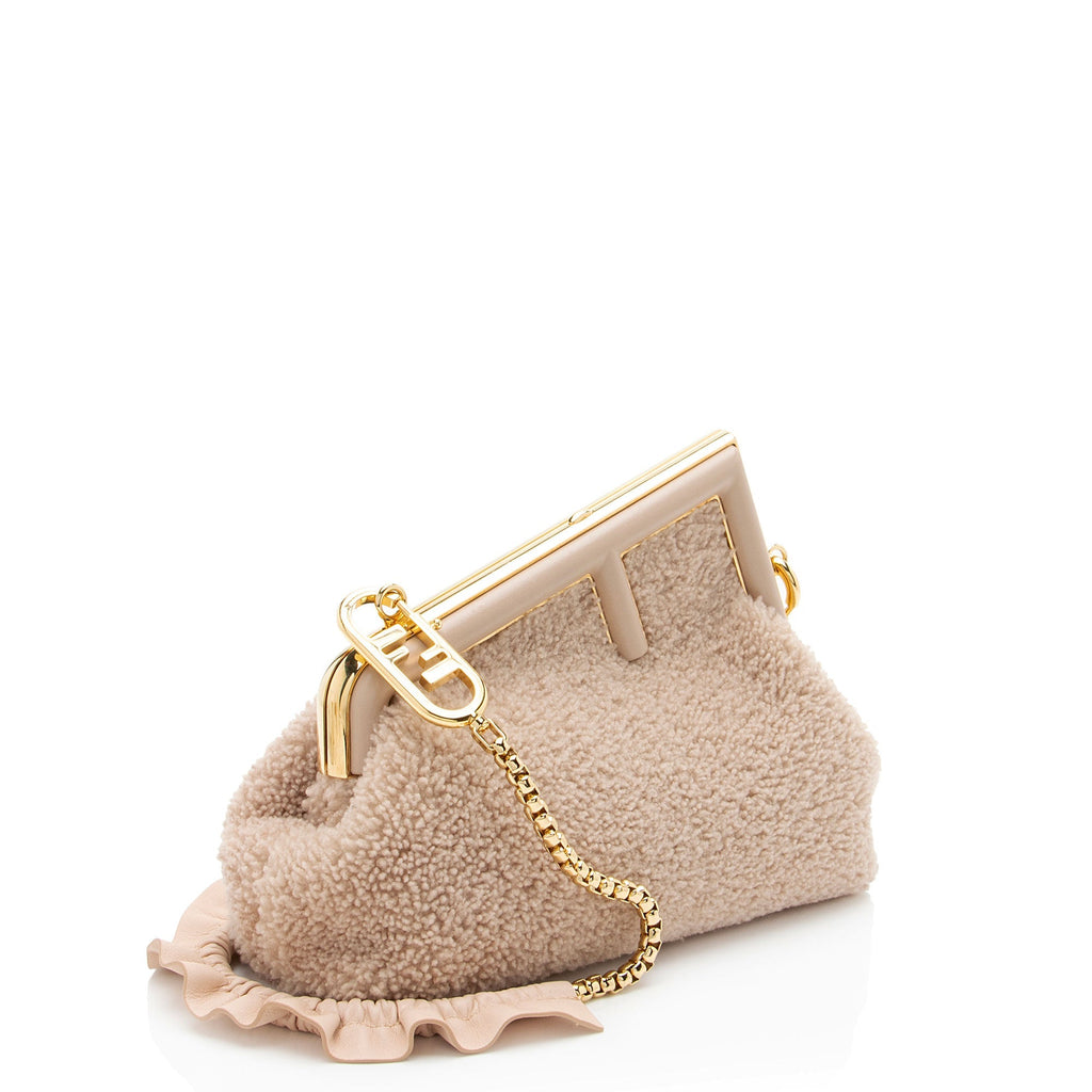 Fendi Shearling Fendi First Small Shoulder Bag
