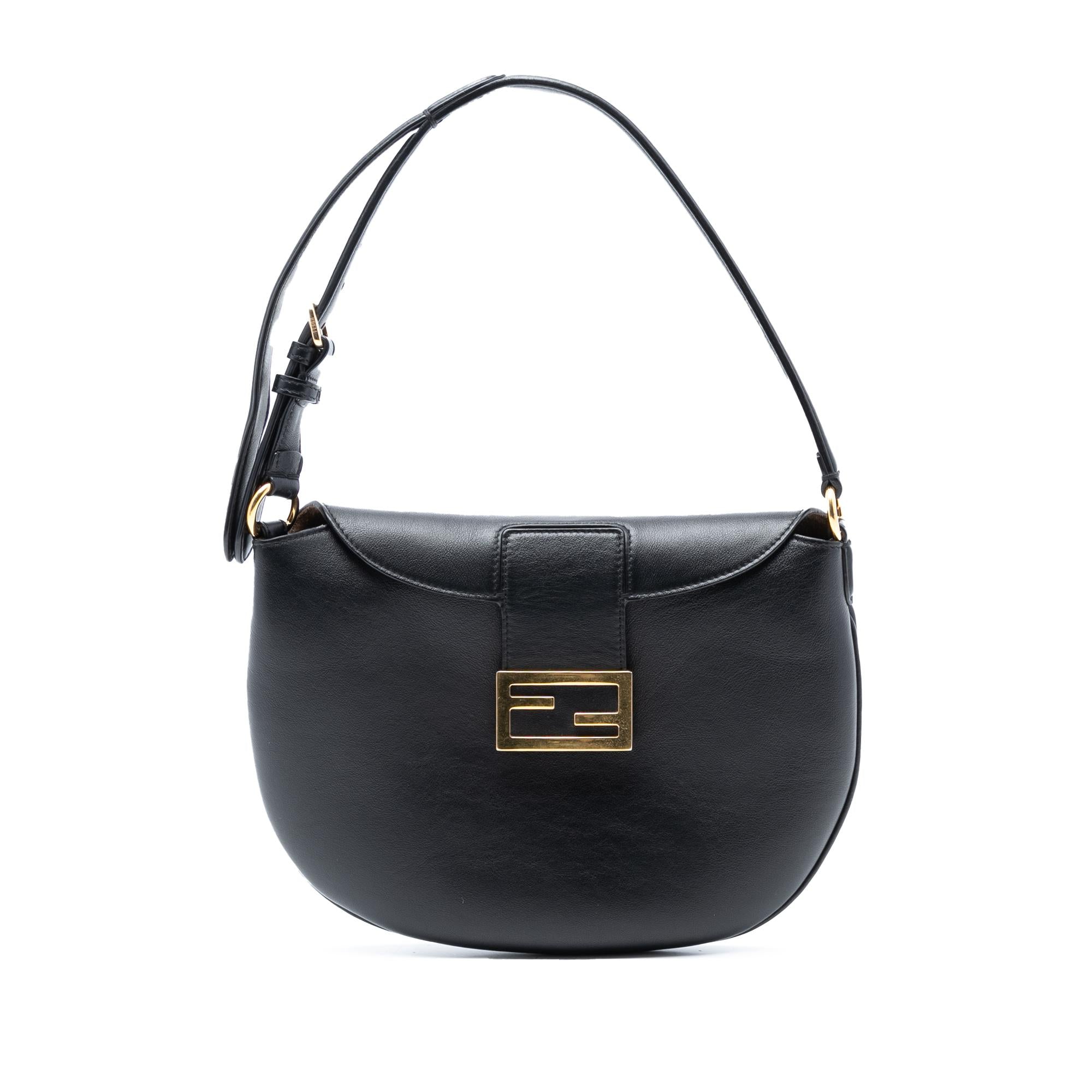 Fendi Small Leather Croissant Hobo Bag
