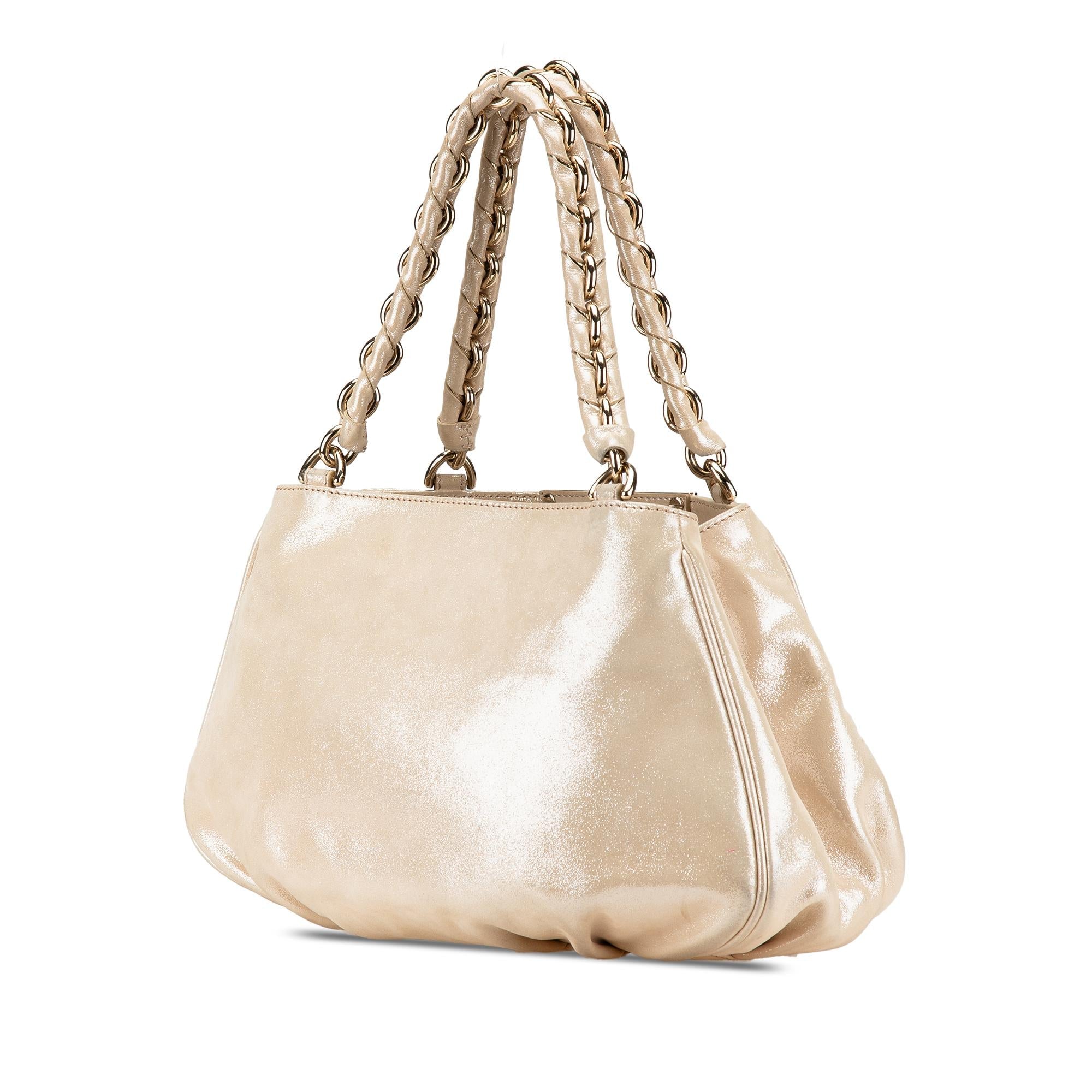 Fendi Small Metallic Mia Chain Satchel
