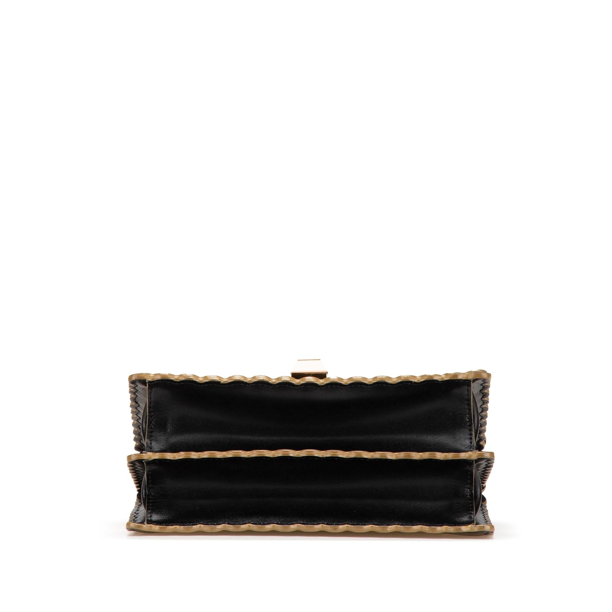 Fendi Small Scalloped Leather Kan I Crossbody