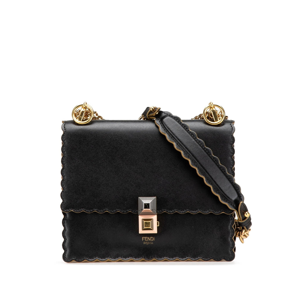 Fendi Small Scalloped Leather Kan I Crossbody