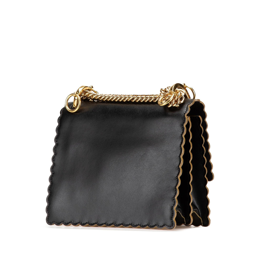 Fendi Small Scalloped Leather Kan I Crossbody