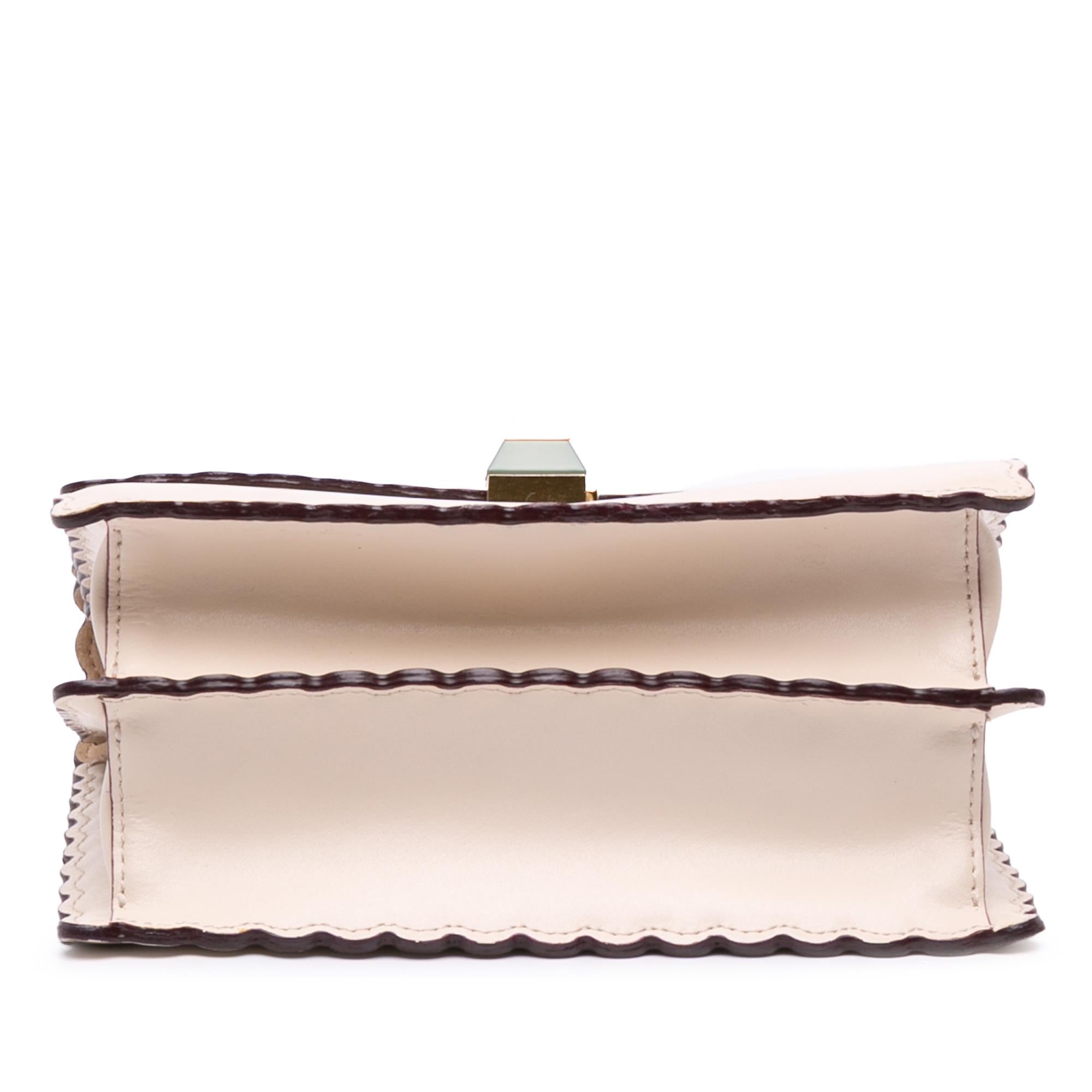 Fendi Small Scalloped Leather Kan I Crossbody