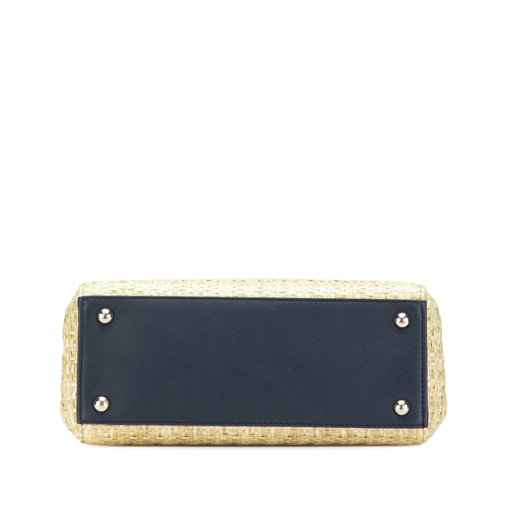 Fendi Small Woven Raffia Vitello Regular 2Jours Satchel
