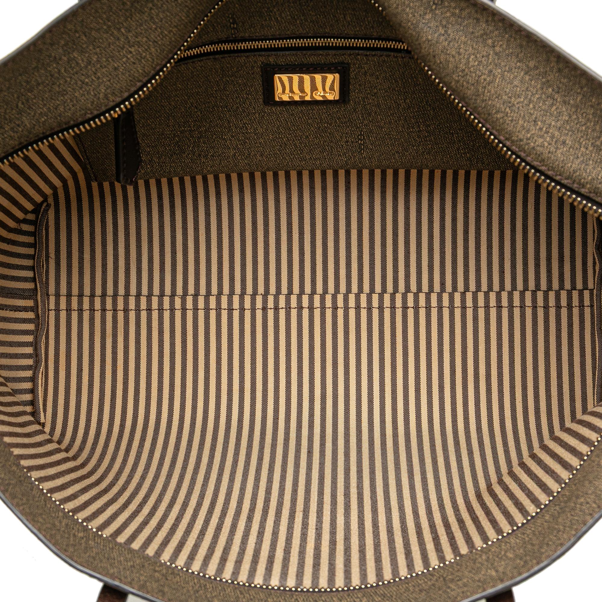 Fendi Small Zucca Coated Canvas Roll Tote