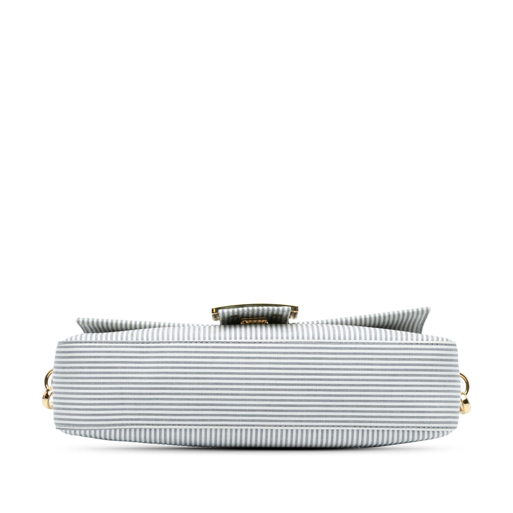 Fendi Striped Jersey Baguette Satchel