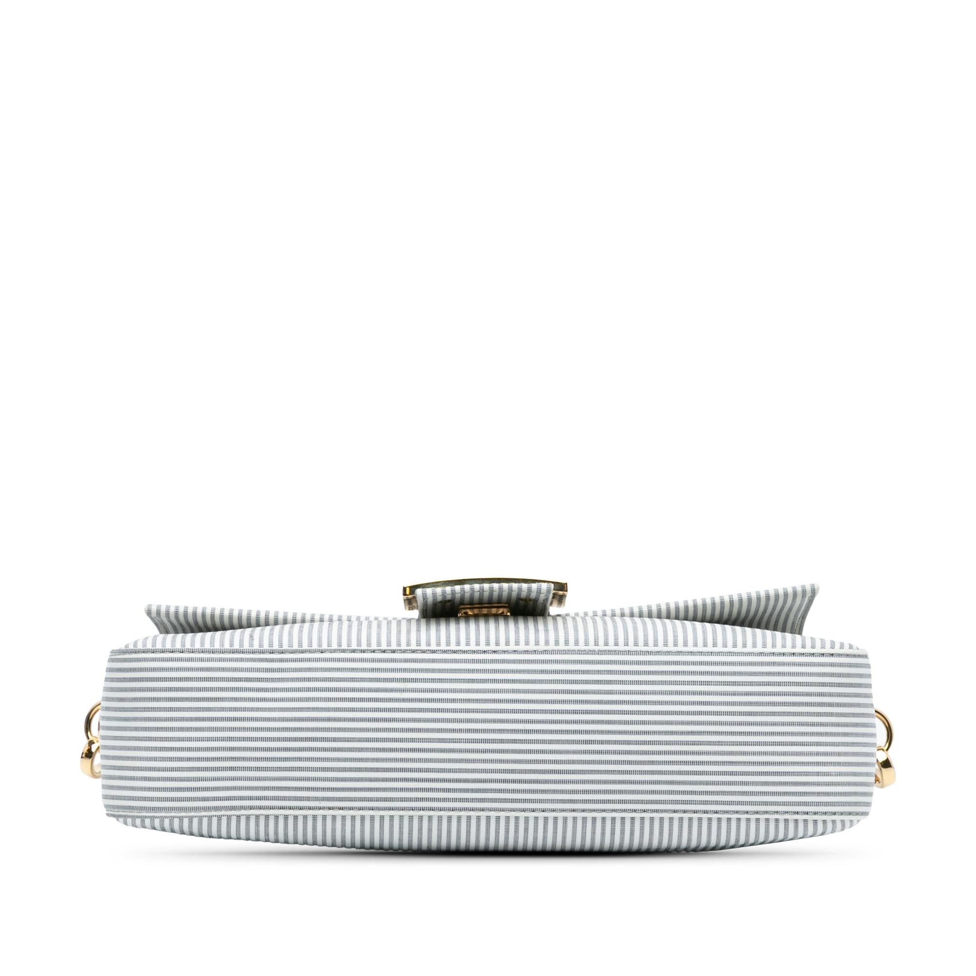 Fendi Striped Jersey Baguette Satchel