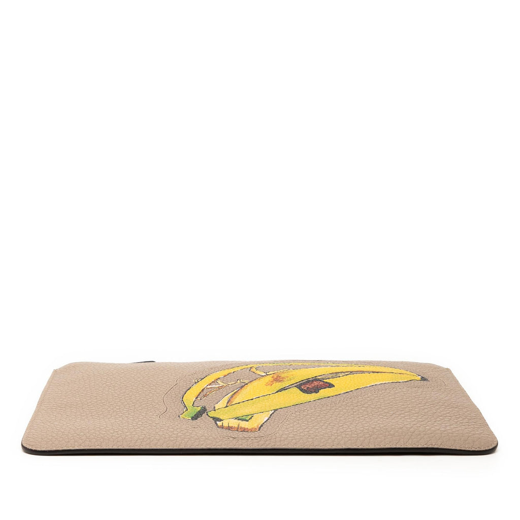 Fendi Sue Tilley Leather Banana Zip Clutch
