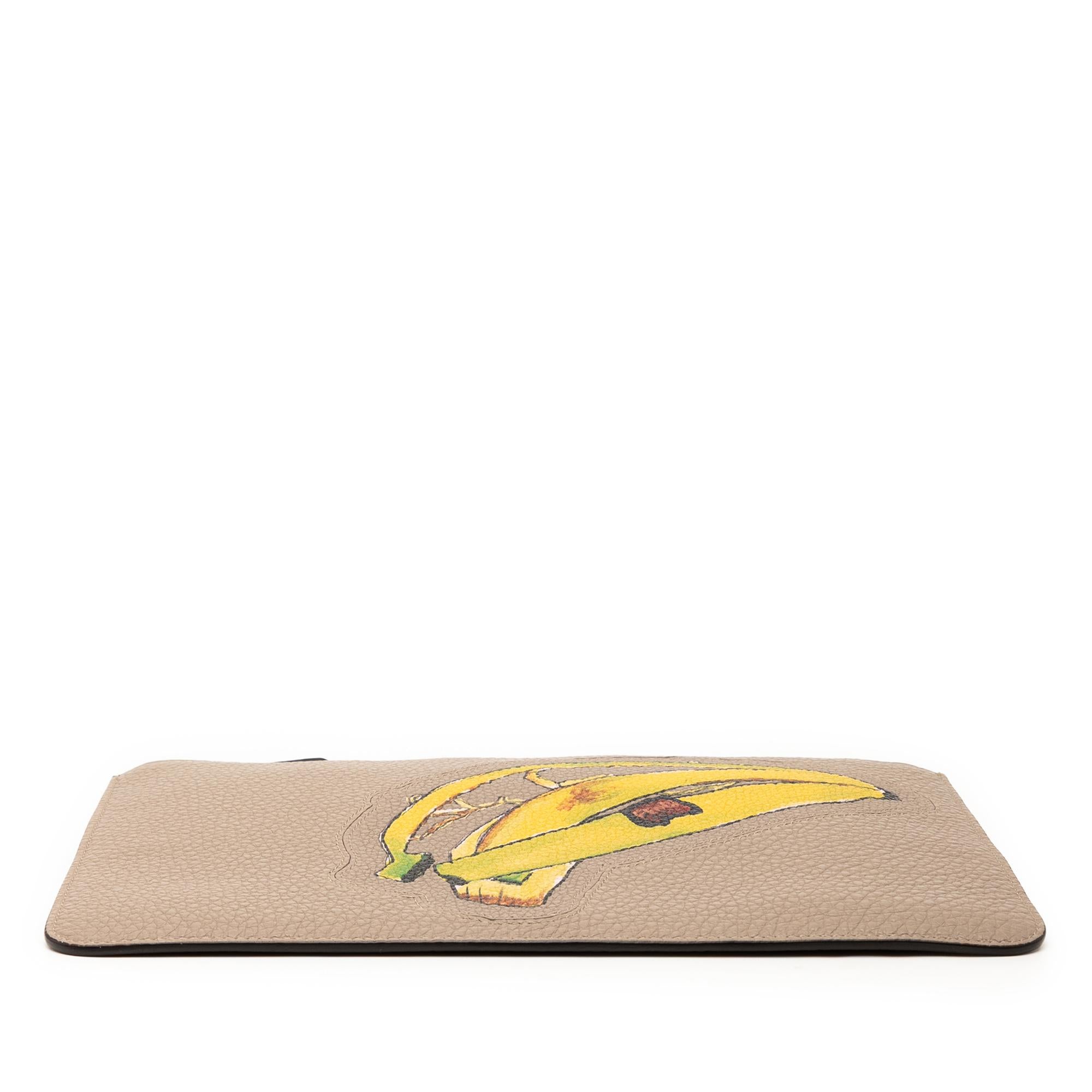 Fendi Sue Tilley Leather Banana Zip Clutch
