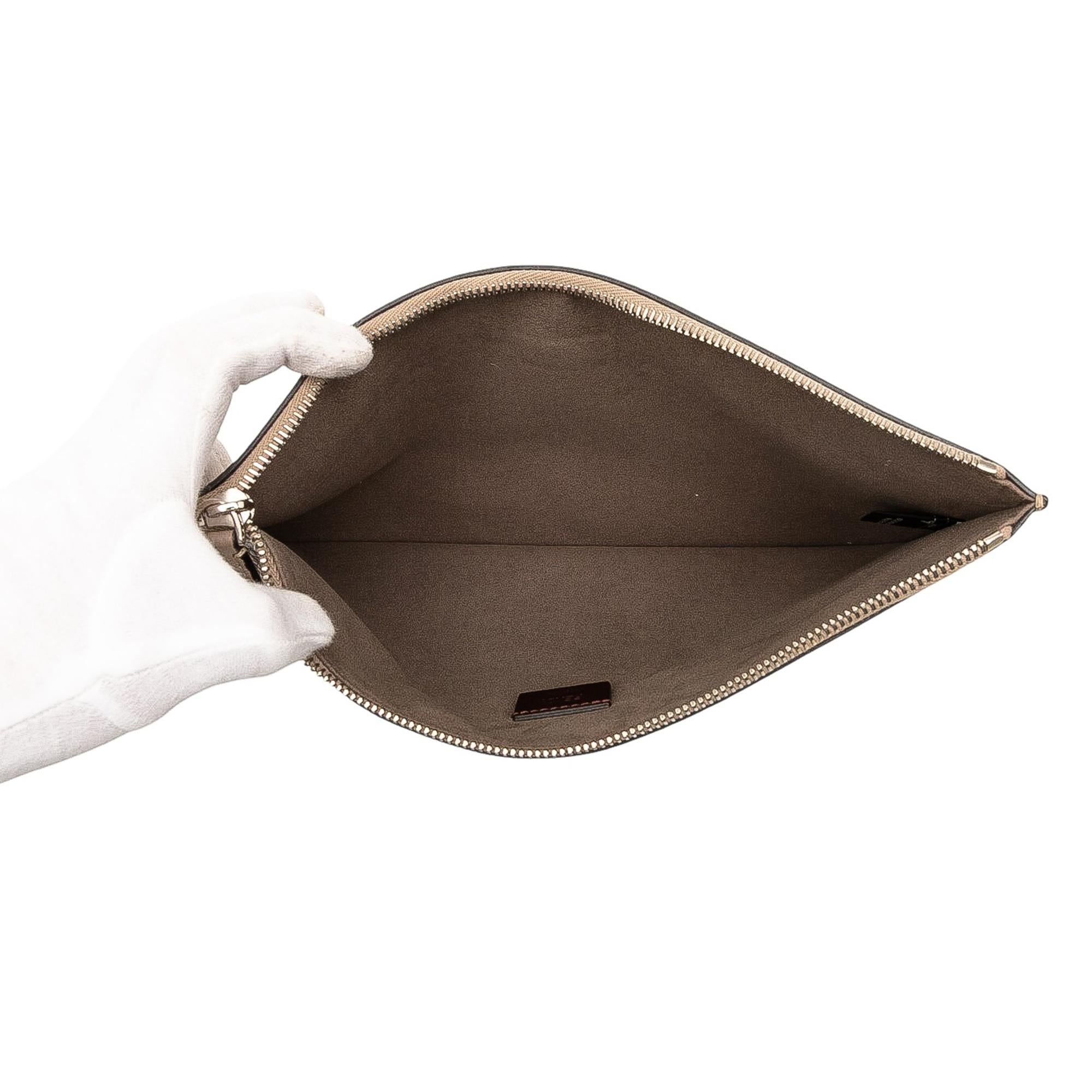 Fendi Sue Tilley Leather Banana Zip Clutch