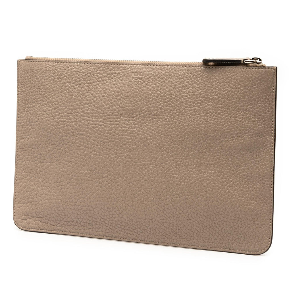 Fendi Sue Tilley Leather Banana Zip Clutch