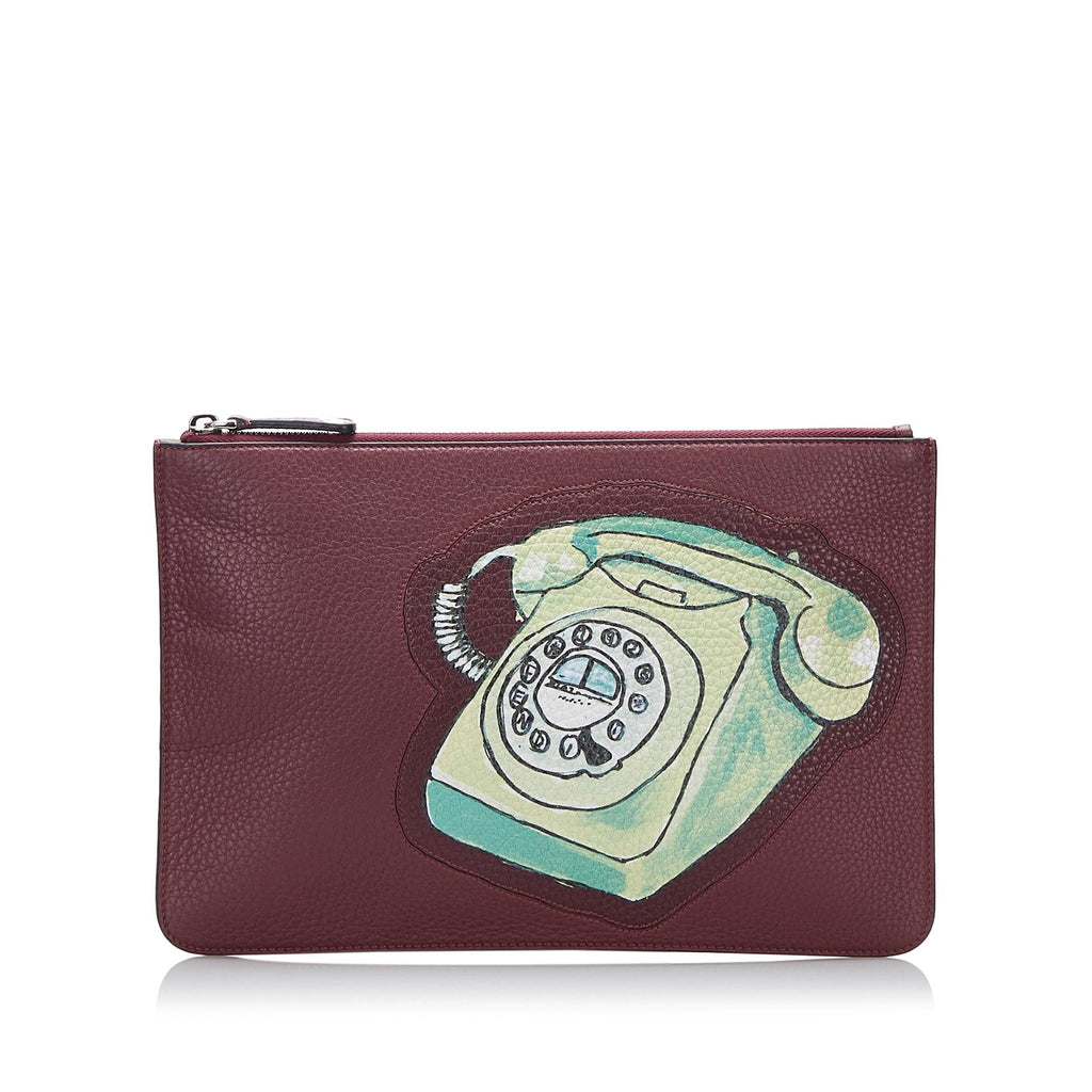 Fendi Telephone Leather Clutch (SHG-xvNet2)