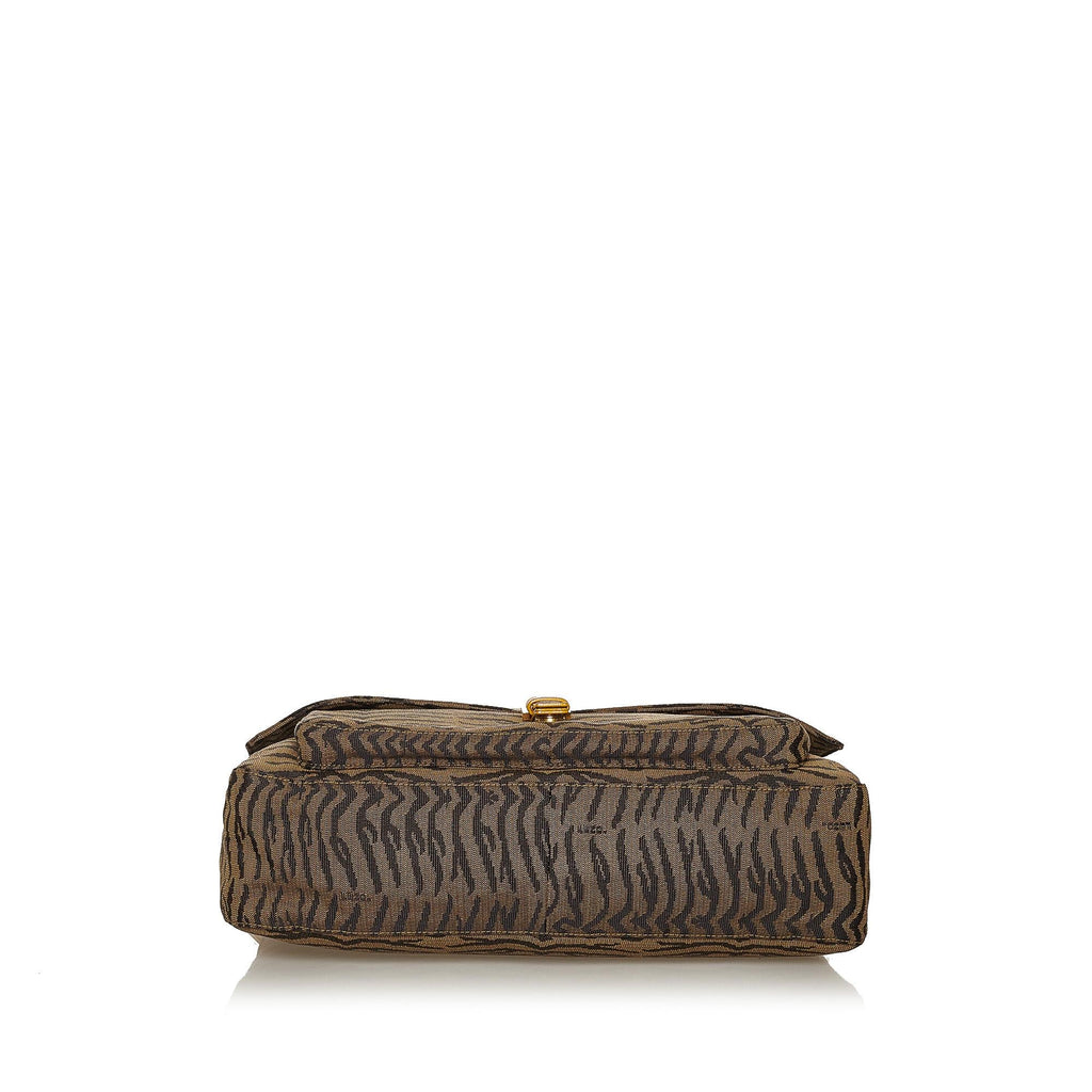 Fendi Tiger Print Canvas Shoulder Bag (SHG-28562)