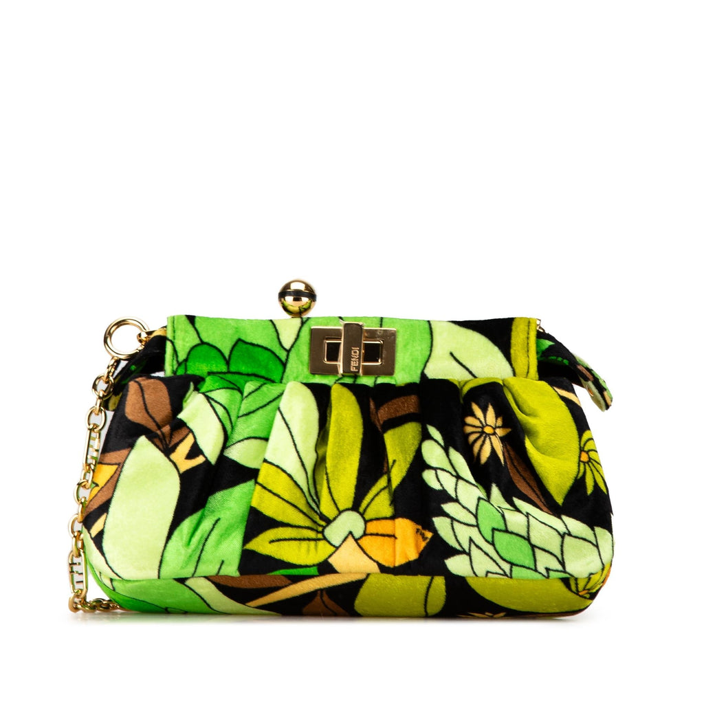 Fendi Velvet Peekaboo Click Clutch on Chain