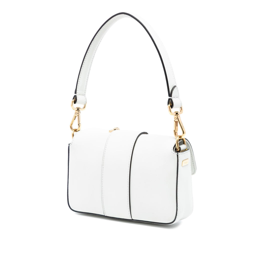 Fendi Versace Vitello Seta Fendace Mini Brooch Baguette Satchel