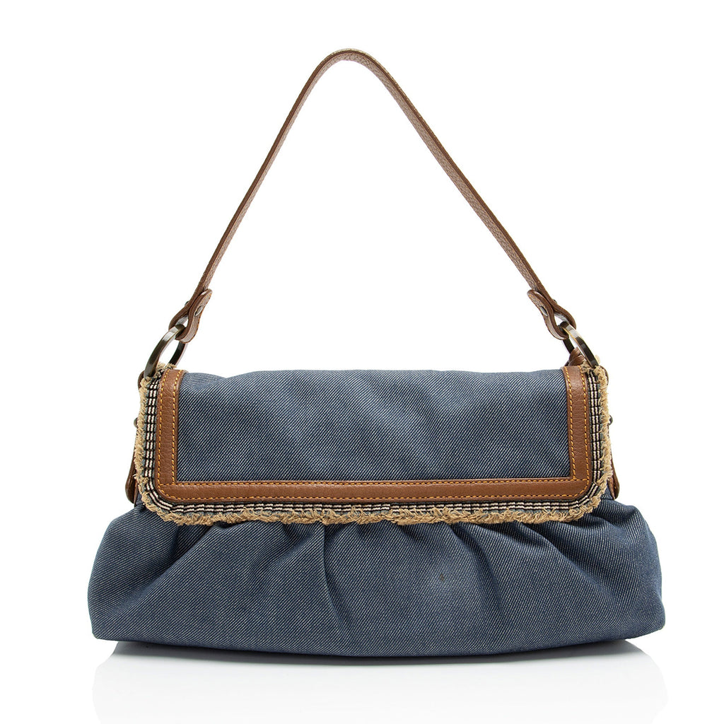 Fendi Vintage Denim Chef Shoulder Bag