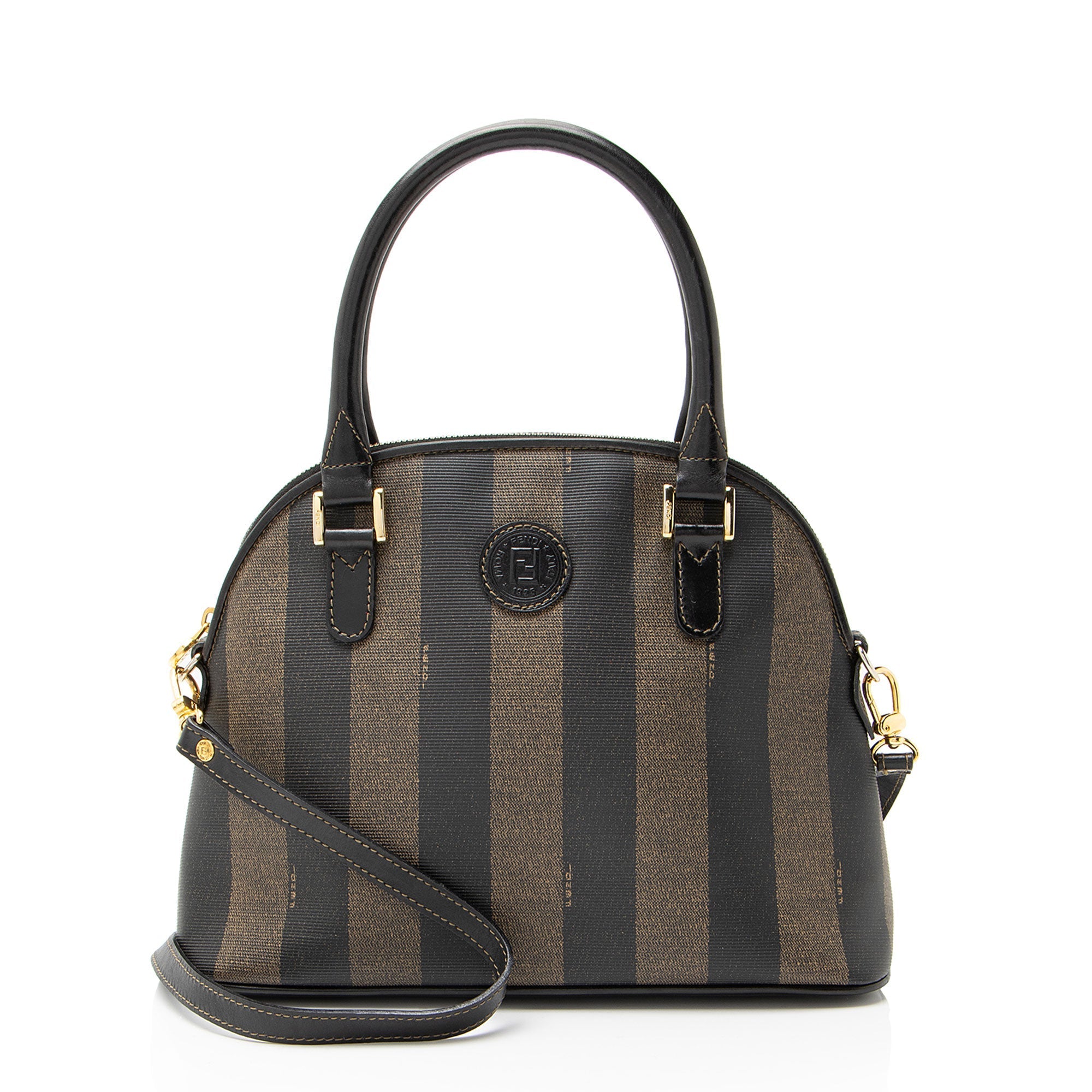 Fendi Vintage Pequin Dome Satchel