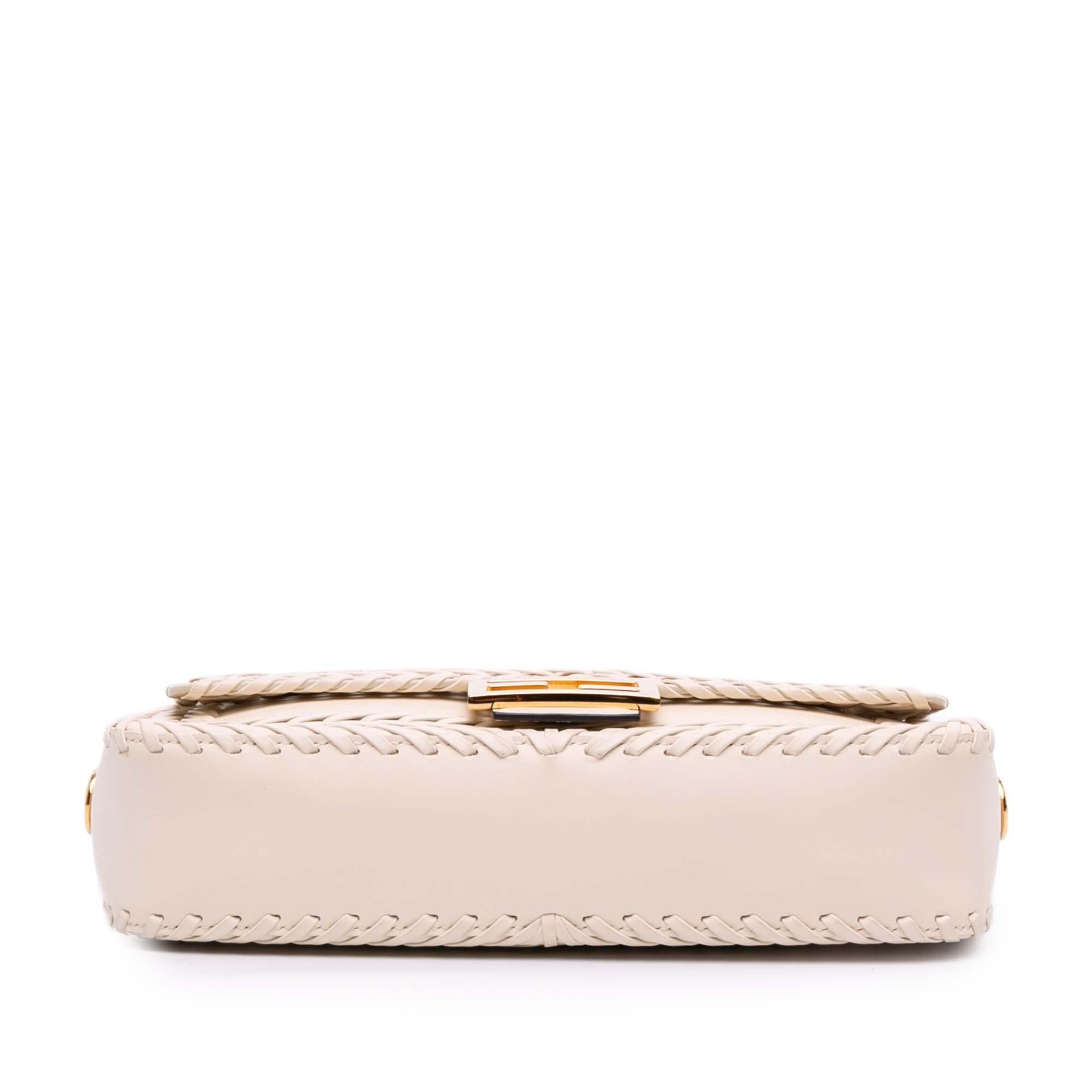 Fendi Woven Calfskin Vitello King Ceylon Baguette Satchel