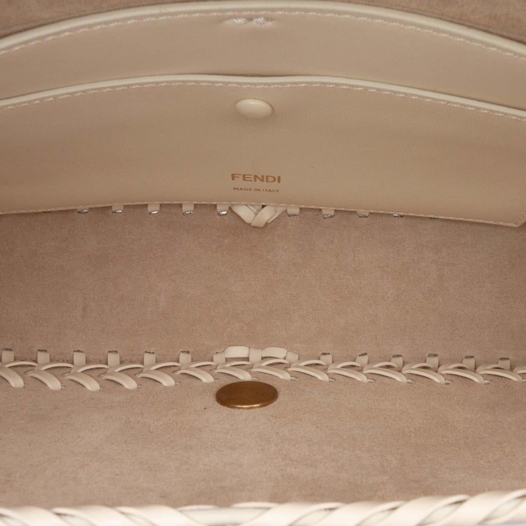 Fendi Woven Calfskin Vitello King Ceylon Baguette Satchel