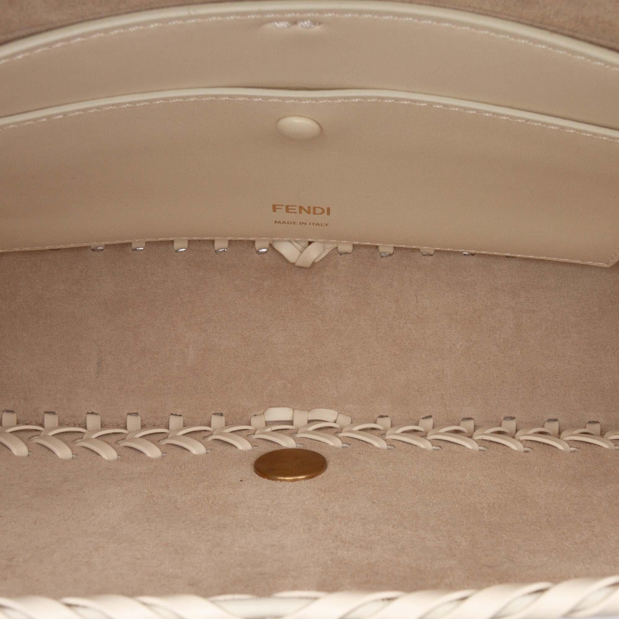 Fendi Woven Calfskin Vitello King Ceylon Baguette Satchel