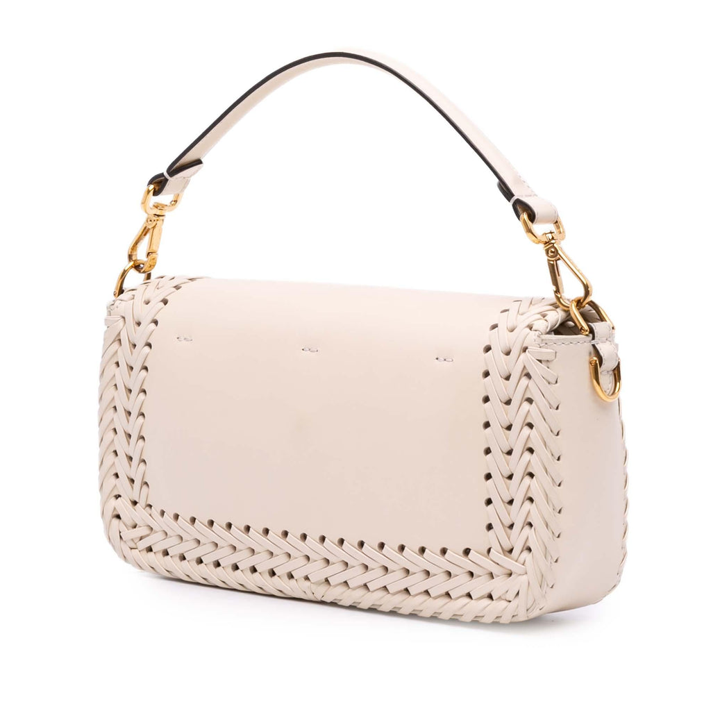 Fendi Woven Calfskin Vitello King Ceylon Baguette Satchel