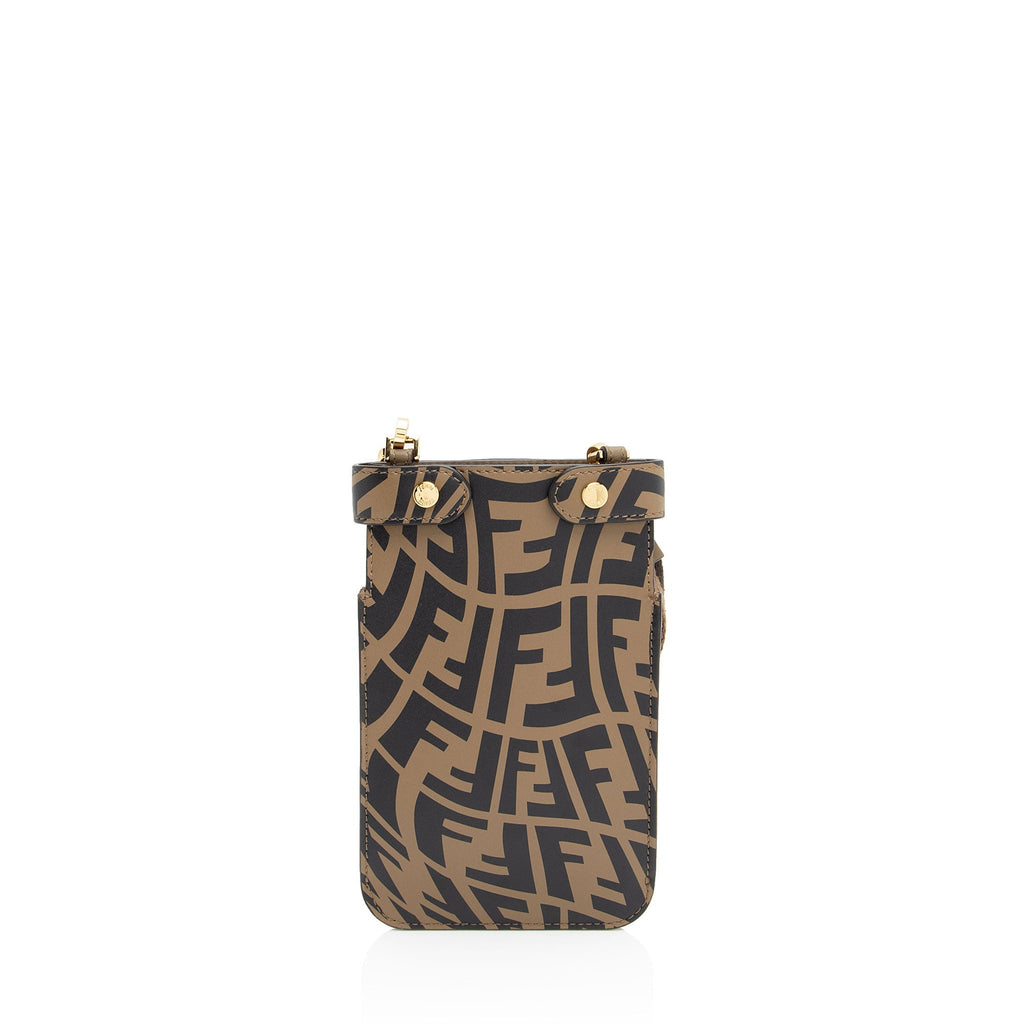 Fendi X Sara Coleman Leather Vertigo Peek A Phone Pouch (SHF-eqtLTR)
