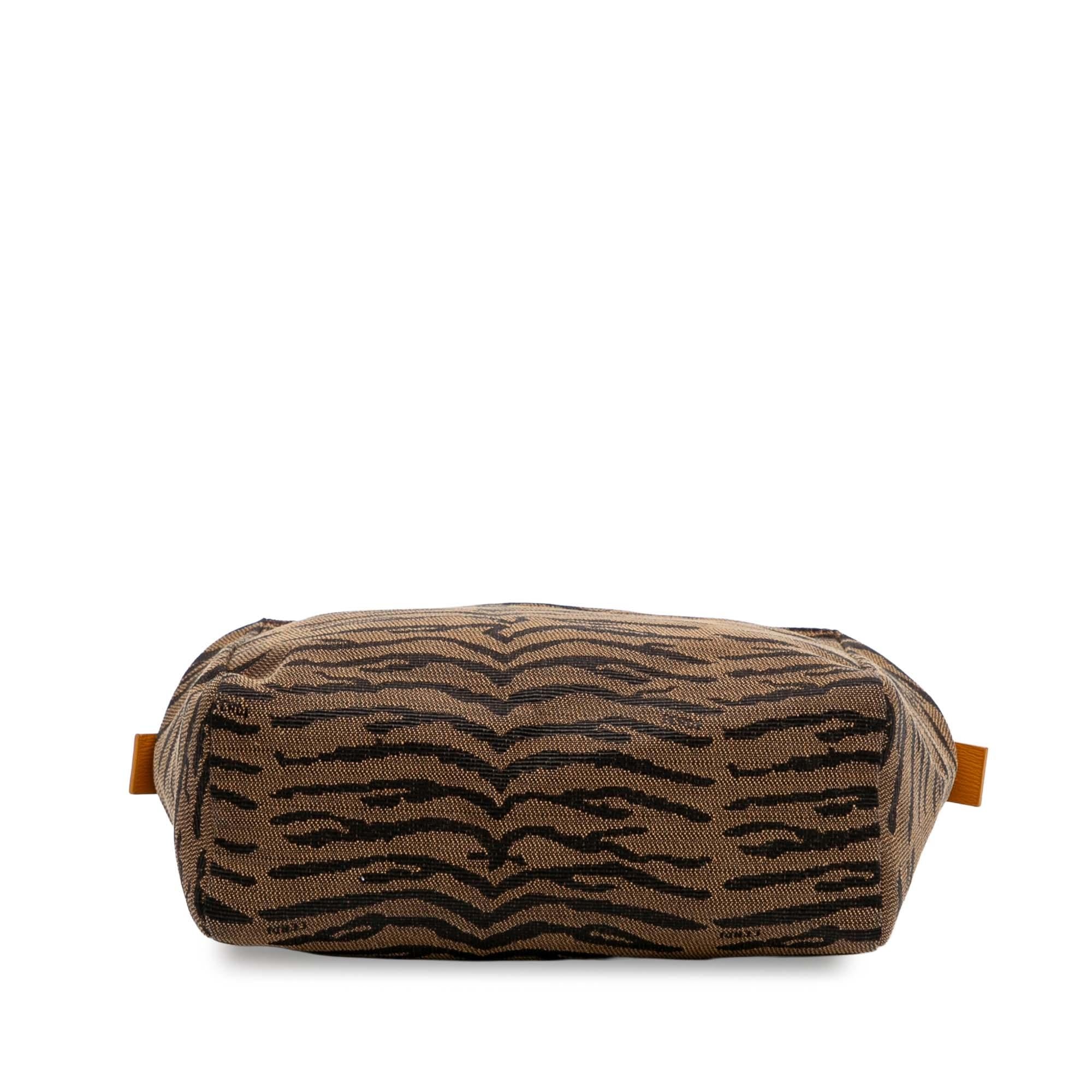 Fendi Zebra Print Canvas Handbag