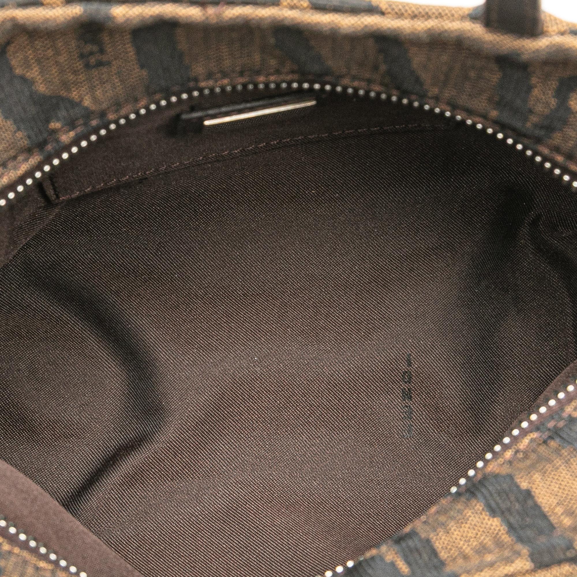 Fendi Zebra Print Canvas Handbag