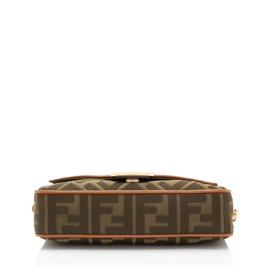 Fendi Zucca Calfskin Baguette Shoulder Bag