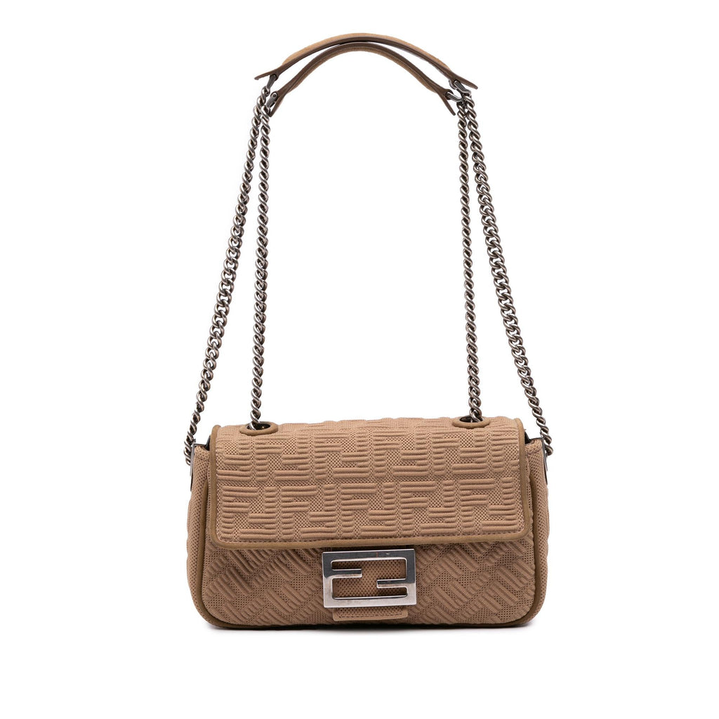 Fendi Zucca Canvas Chain Midi Baguette