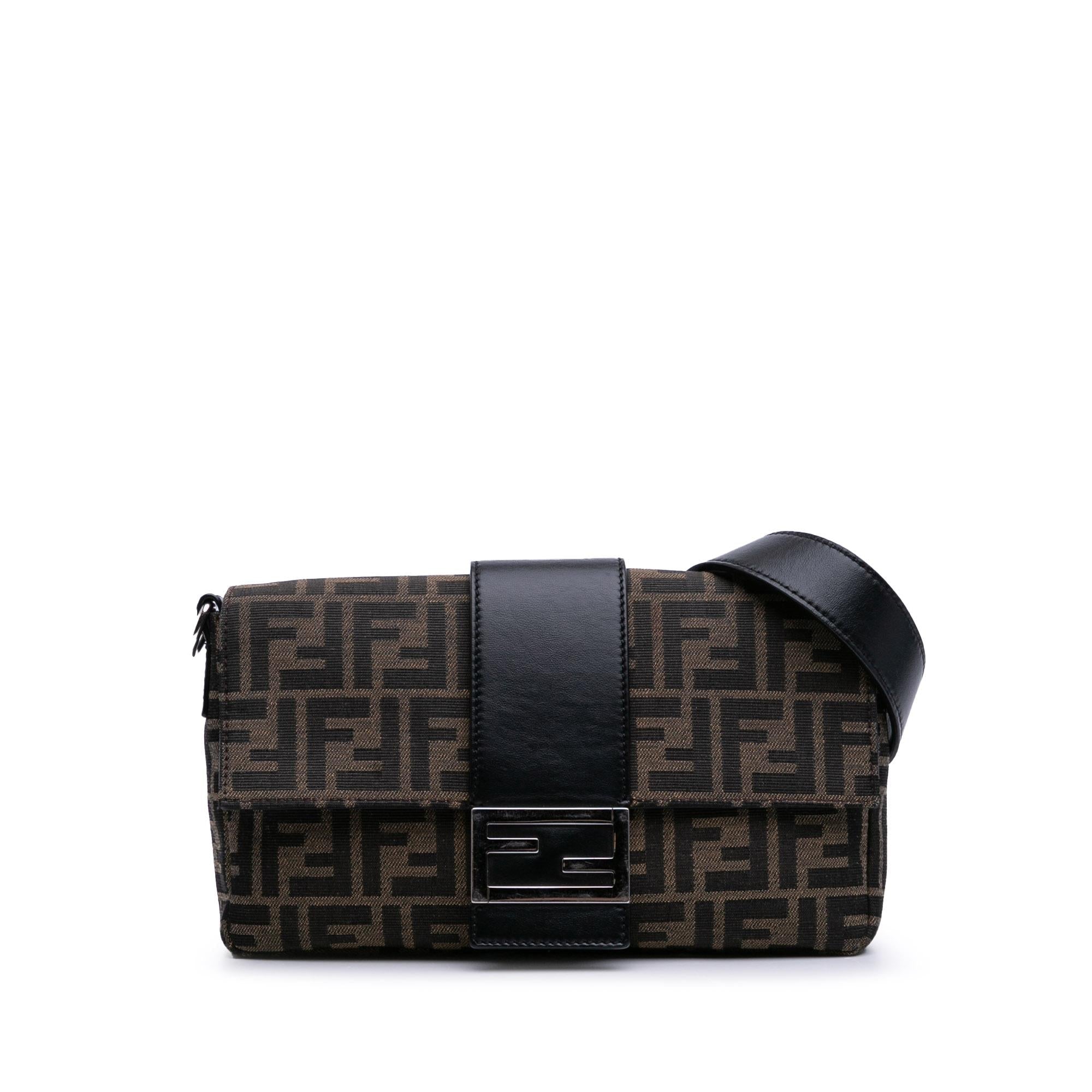 Fendi Zucca Canvas Convertible Baguette Satchel