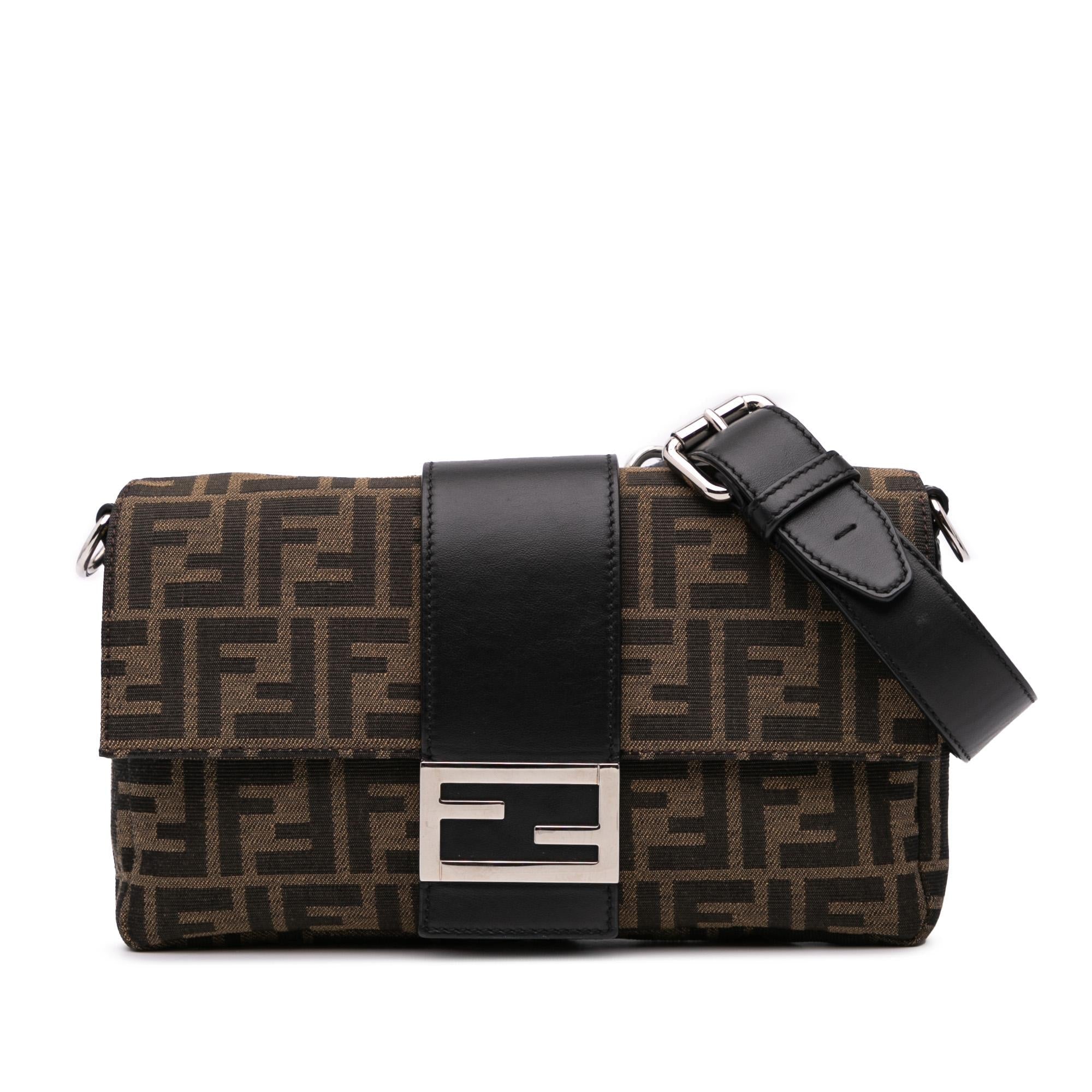 Fendi Zucca Canvas Convertible Baguette Satchel