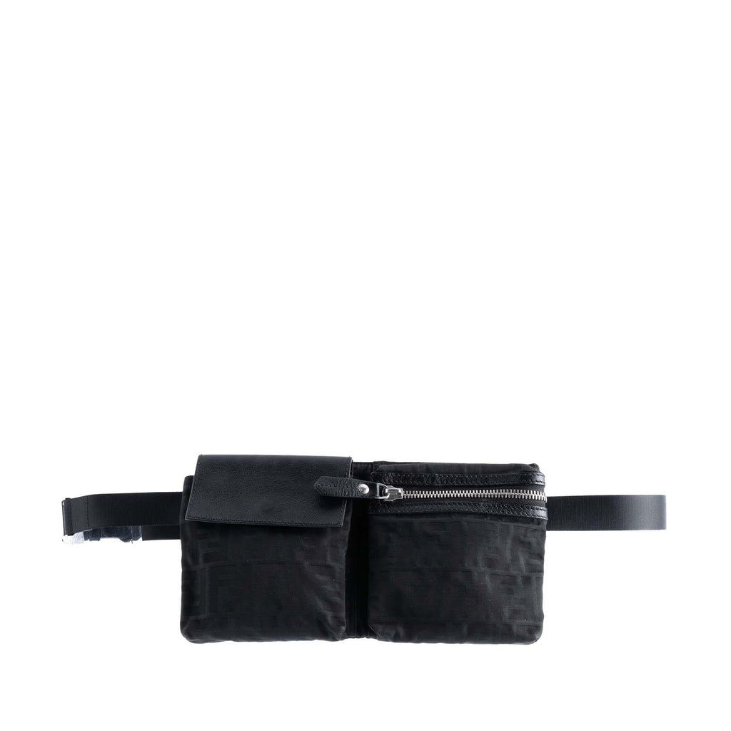 Fendi Zucca Canvas Double Pocket Belt Bag