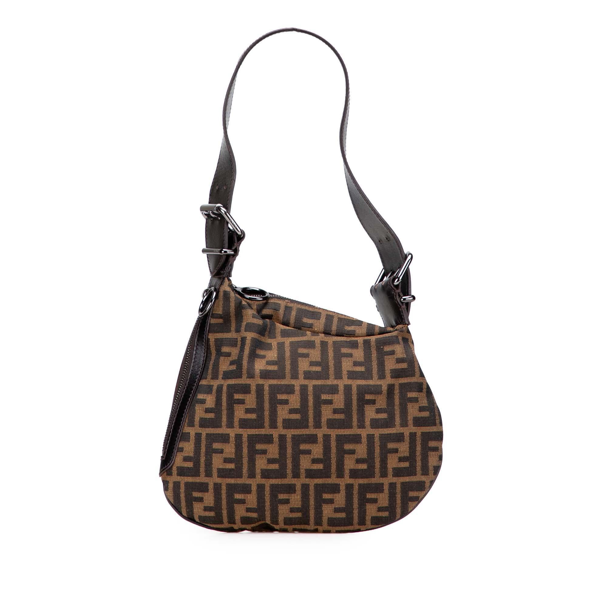 Fendi Zucca Canvas Oyster Shoulder Bag