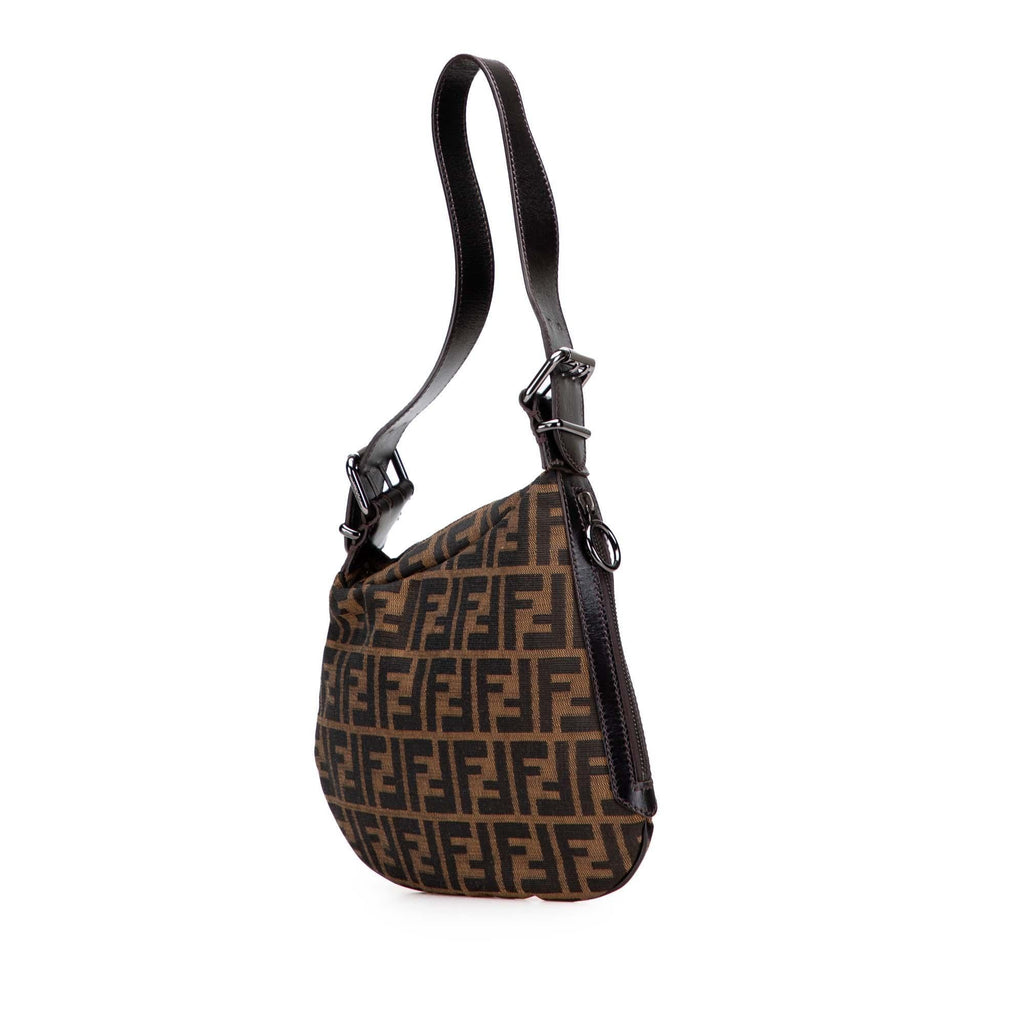 Fendi Zucca Canvas Oyster Shoulder Bag