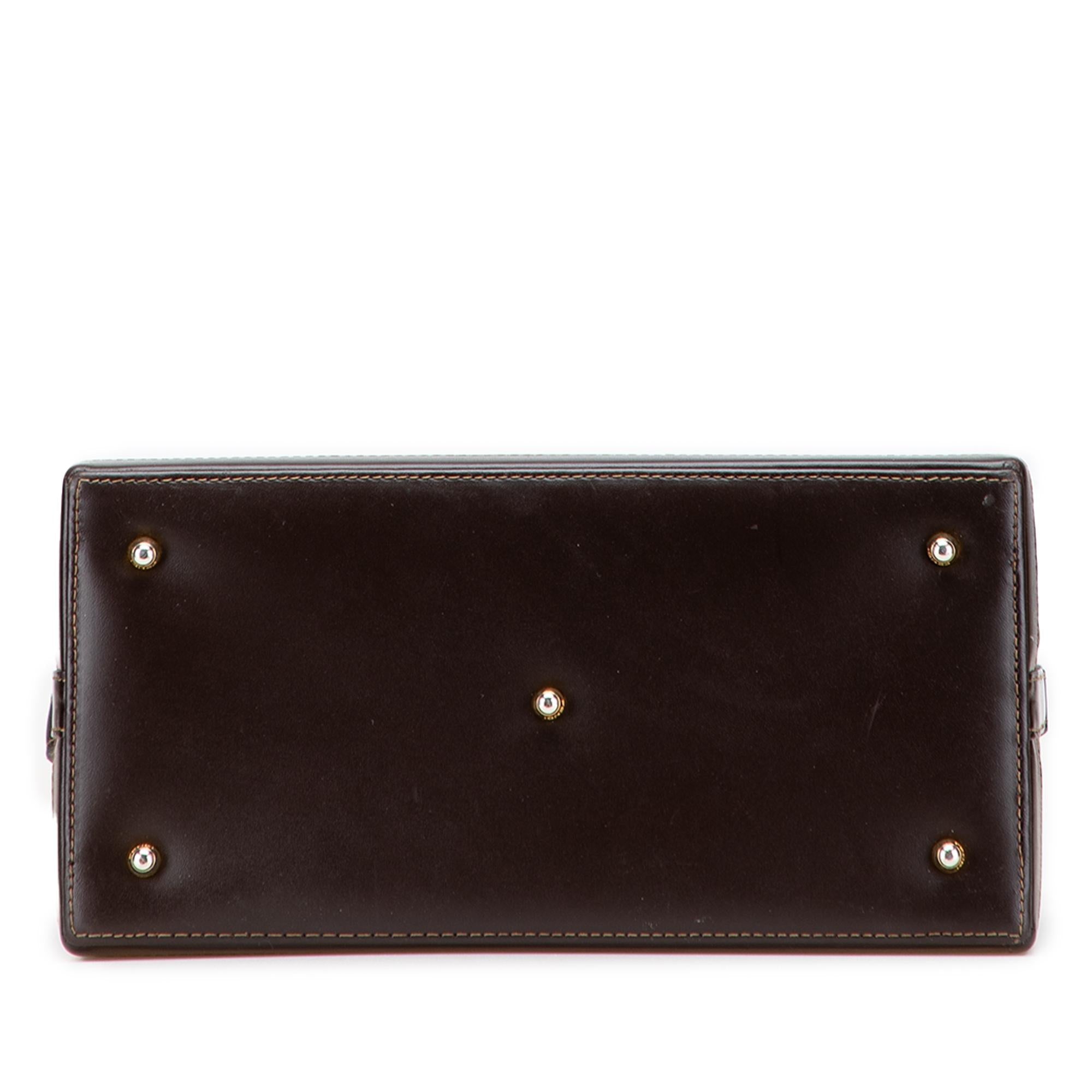 Fendi Zucca Canvas Push Lock Box Handbag