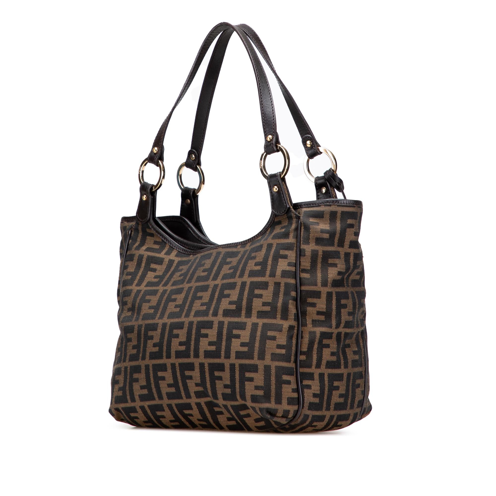 Fendi Zucca Canvas Shoulder Bag