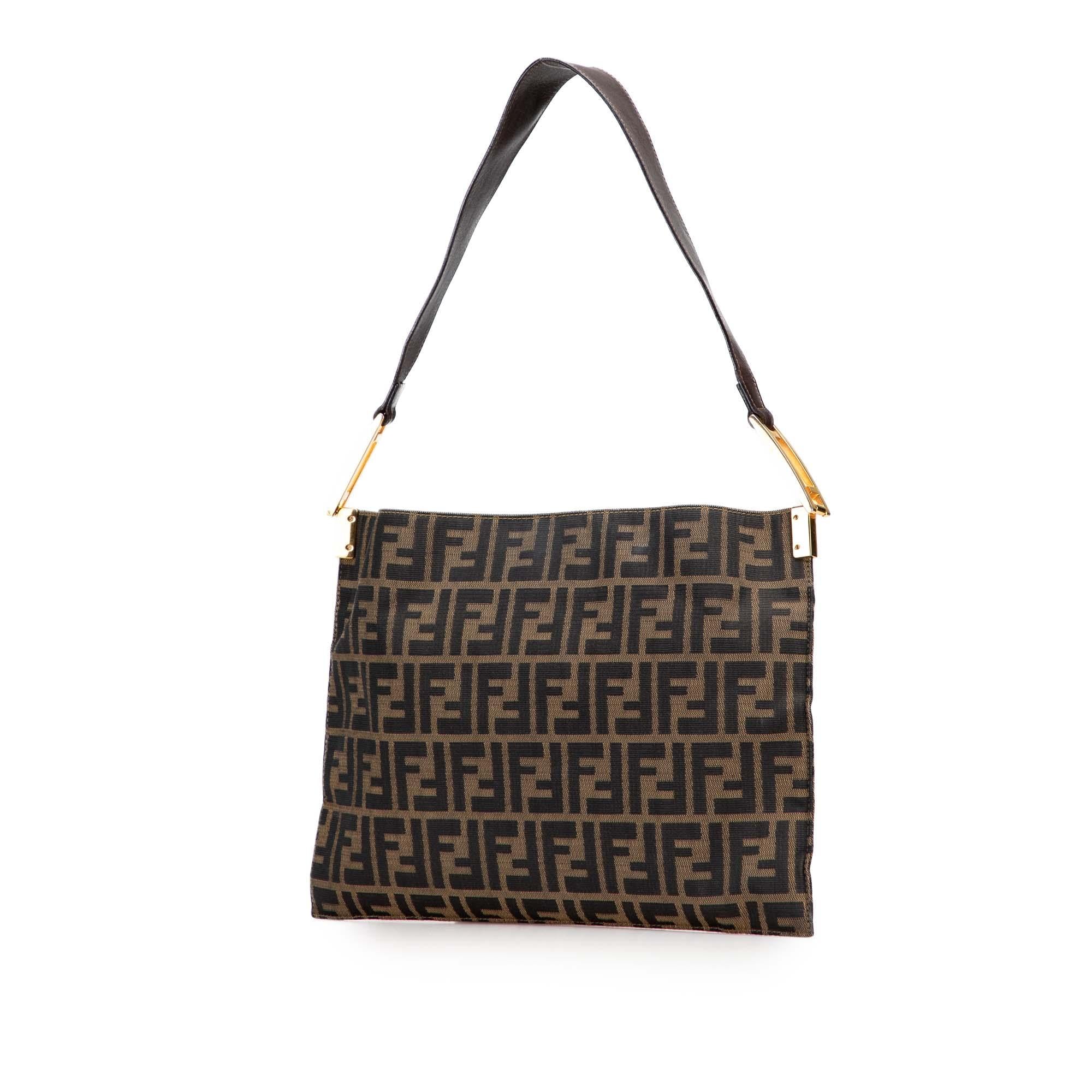 Fendi Zucca Canvas Shoulder Bag