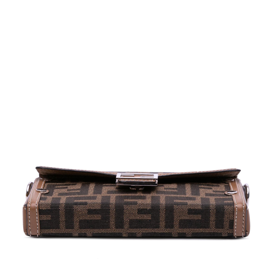 Fendi Zucca Canvas Soft Trunk Baguette Phone Pouch Crossbody