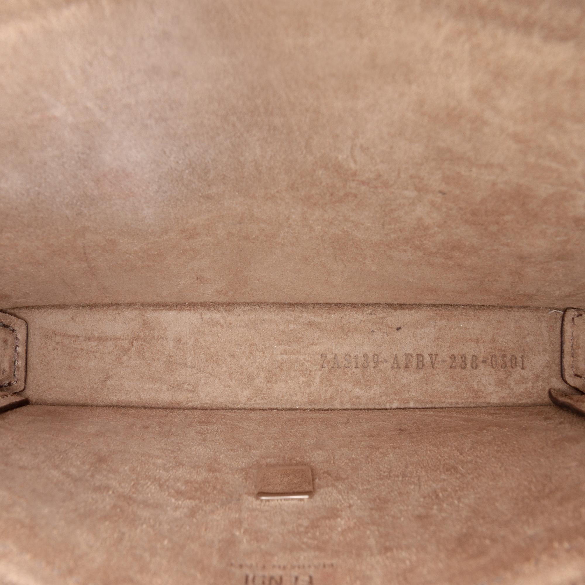 Fendi Zucca Canvas Soft Trunk Baguette Phone Pouch Crossbody