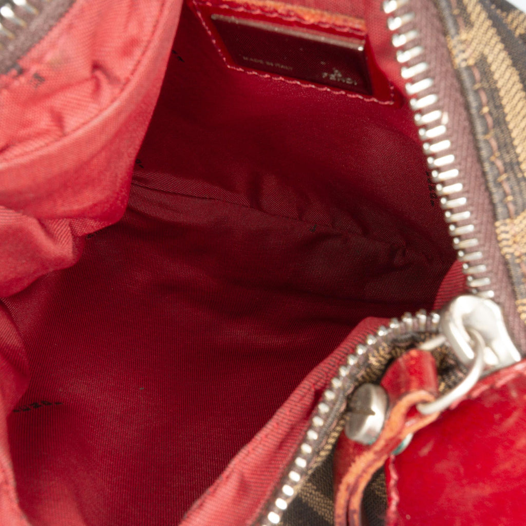 Fendi Zucca Canvas Studded Oyster Hobo