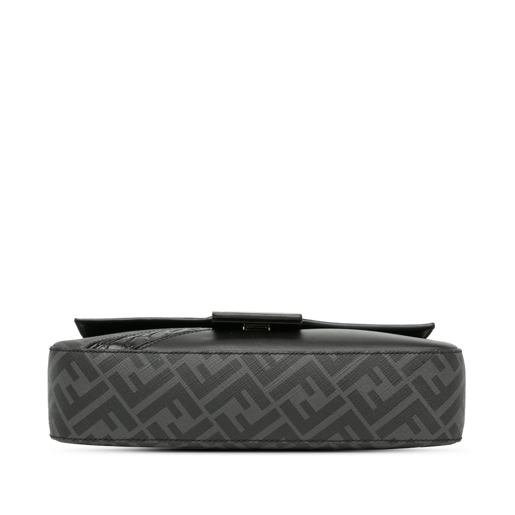 Fendi Zucca Coated Canvas And Calfskin Baguette Satchel