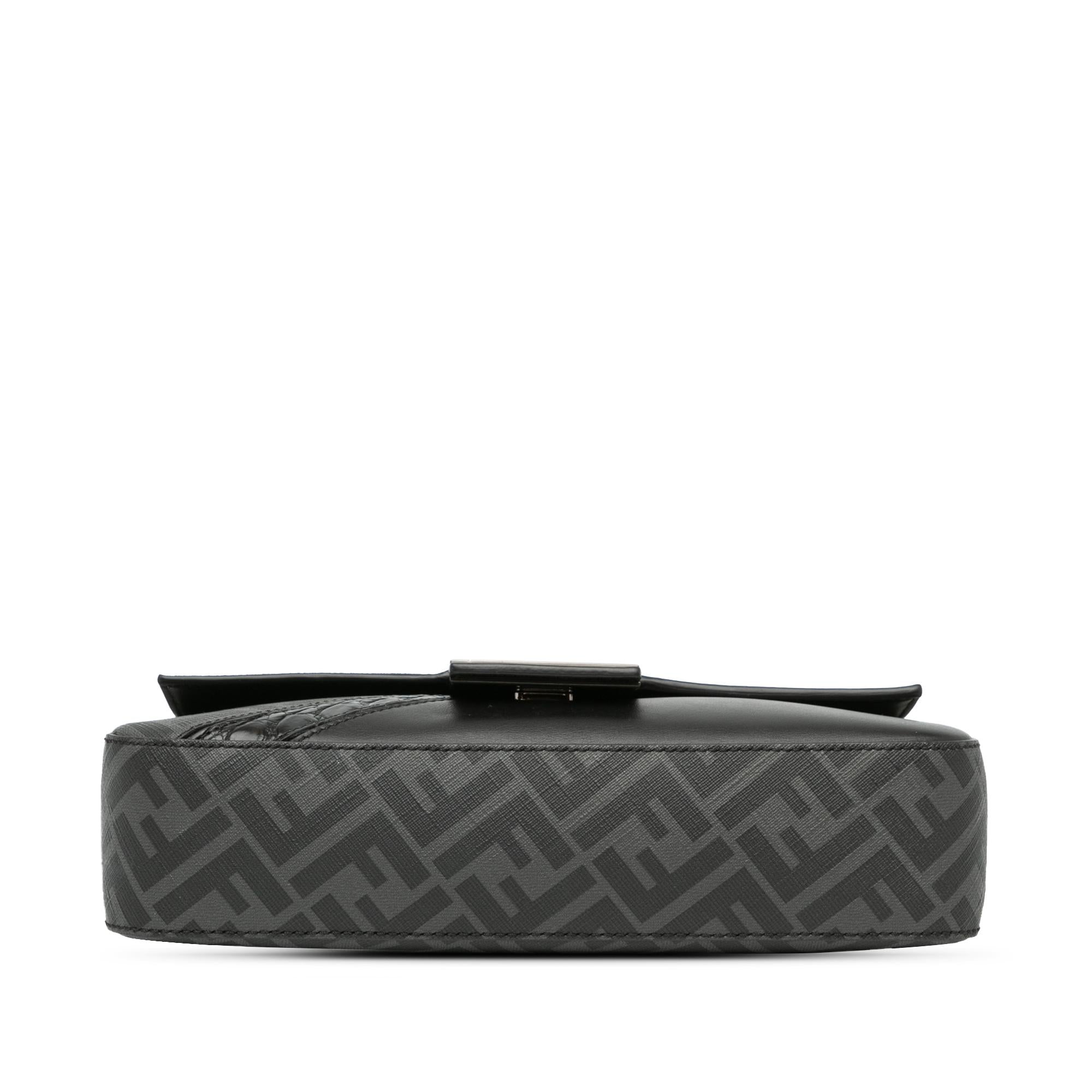 Fendi Zucca Coated Canvas And Calfskin Baguette Satchel