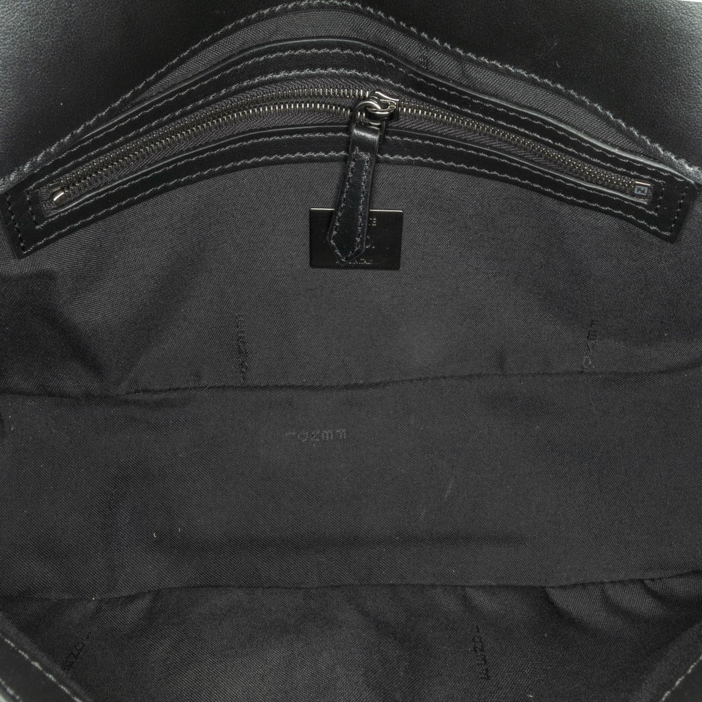 Fendi Zucca Coated Canvas And Calfskin Baguette Satchel