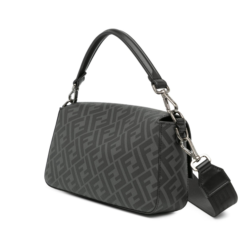Fendi Zucca Coated Canvas And Calfskin Baguette Satchel