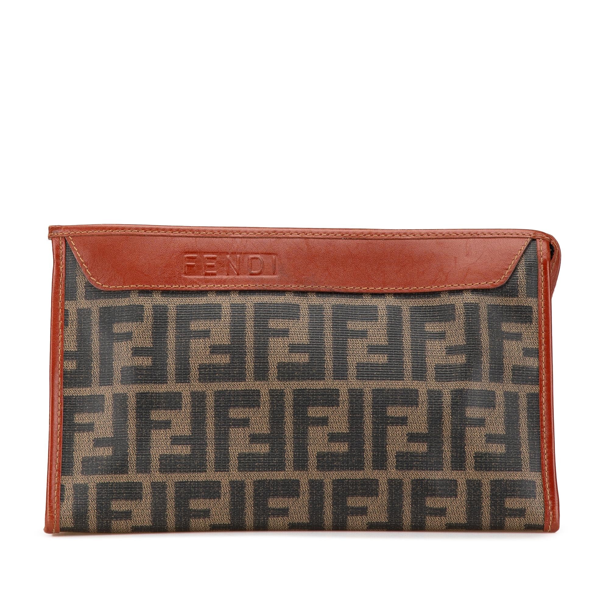Fendi Zucca Coated Canvas Clutch